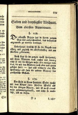 Sieben und dreyßigster Abschnitt. Vom obersten Rippenpaare.