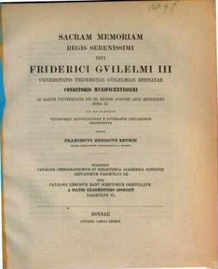 Catalogi chirographorum in bibliotheca academica Bonnensi servatorum. 12