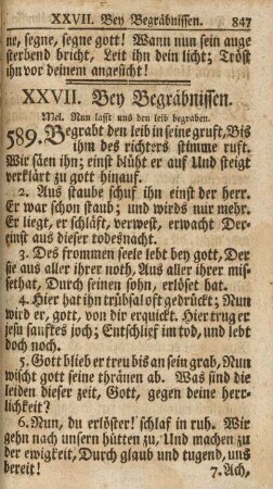 XXVII. Bey Begräbnissen