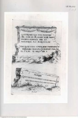 Monumenta clarorum doctrina praecipuè ..., Tafel 114: Grabmäler in Rom