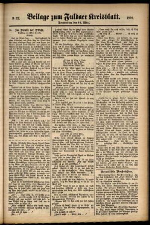 Zweite Ausgabe vom Donnerstag, den 14. März 1901.