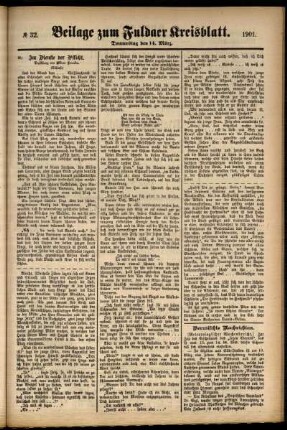 Zweite Ausgabe vom Donnerstag, den 14. März 1901.