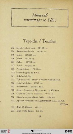 Teppiche/Textilien (Nr. 297-313)