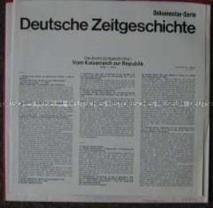 Platte zur deutschen Nachkriegsgeschichte, Textbeilage