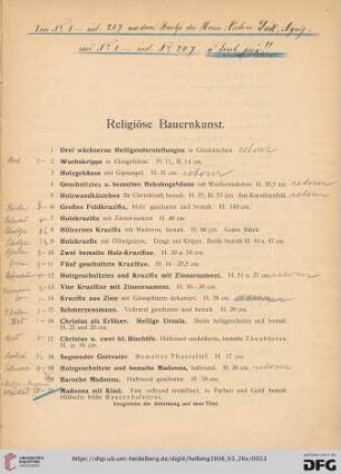 Religiöse Bauernkunst (Nr. 1-69)