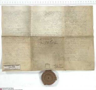 Stephan von Clodh aus den Hainen (de Cloeth ex Hennen), Konventuale von Fulda, bekundet, dass ihm Adalbert [von Schleifras], Abt von Fulda, die Pr...