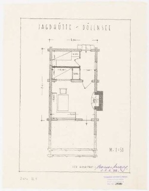 Jagdhaus am Großdöllner See, Schorfheide: Grundriss 1:50