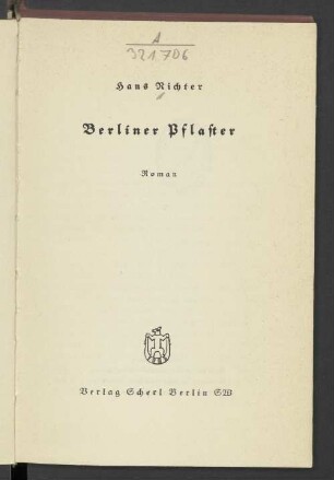 Berliner Pflaster : Roman