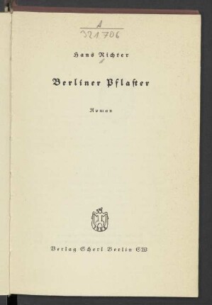 Berliner Pflaster : Roman