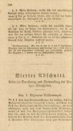 Vierter Abschnitt. Ueber die Berechnung und Verwendung der Polizei-Strafgelder