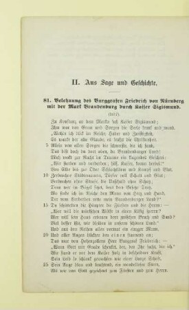 II. Aus Sage und Geschichte