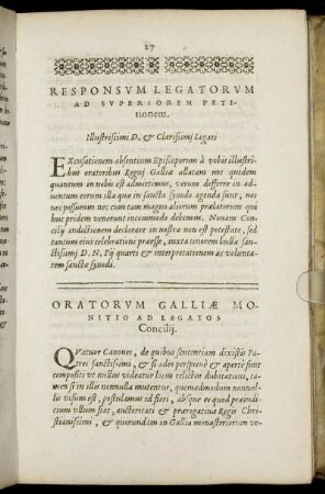 Oratorum Galliae Monitio Ad Legatos Concilii