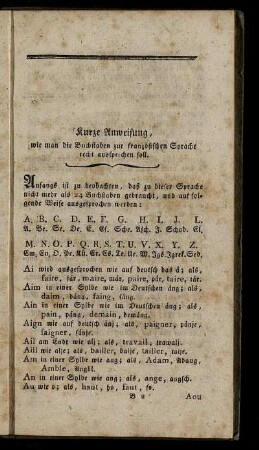 Kurze Anweisung, ...