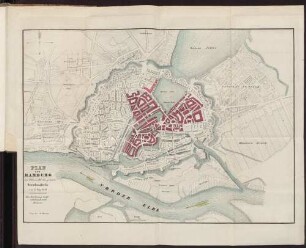 Plan von Hamburg zur Uibersicht des grossen Brandunglücks am 5. May 1842.