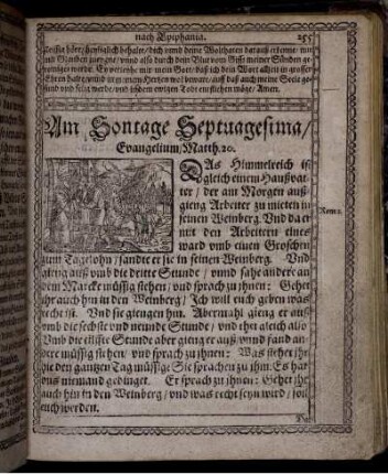 Am Sontage Septuagesima/ Evangelium/ Matth. 20.
