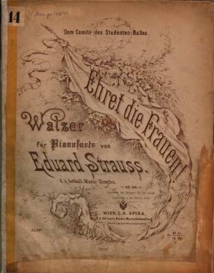Ehret die Frauen : Walzer für Pianoforte ; op. 80