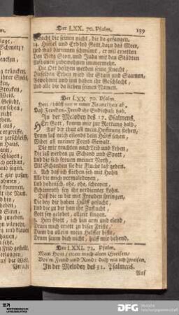 Der LXXI. 71. Psalm bis Der LXXX. 80. Psalm
