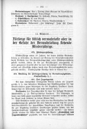 14. Abschnitt. Fürsorge für sittlich verwahrloste oder in der Gefahr der 'Verwahrlosung stehende Minderjährige.