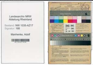 Entnazifizierung Adolf Manhenke , geb. 11.06.1896 (Buchhalter)