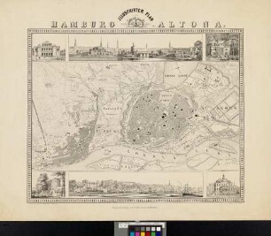 Jllustrirter Plan von Hamburg u. Altona