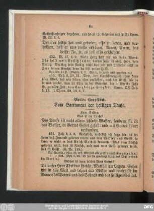 Viertes Hauptstück. Vom Sacrament der heiligen Taufe.