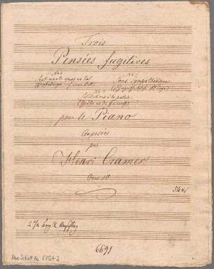 "Trois Pensées fugitives - pf; op. 10". - BSB Mus.Schott.Ha 6751-2