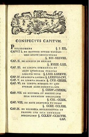 Conspectus Capitum.