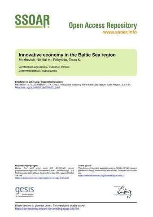 Innovative economy in the Baltic Sea region