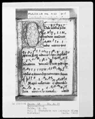 Responsorien — Initiale Q (uem vidistis), Folio 5recto