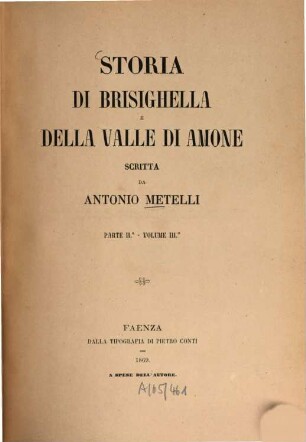 Storia di Brisighella e della Valle di Amone. 3