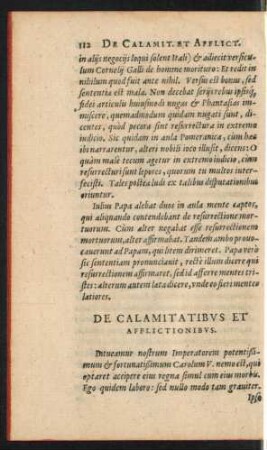 De Calamitatibus Et Afflictionibus.