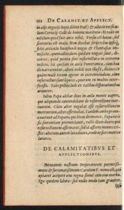 De Calamitatibus Et Afflictionibus.