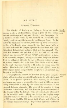 Chapter I. General features