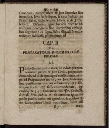 CAP. II. De Praeparatoriis Judicii In Foris Prussiae.