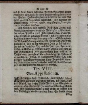 Tit. VIII. Von Appellationen