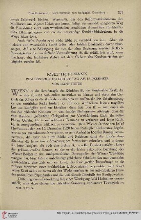 Neue Folge 32 = Jahrgang 56: Josef Hoffmann : zum fünfzigsten Geburtstag am 15. Dezember