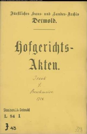 Isaak, Joseph, Hofjude gegen Simon Henrich Brockmeier - Schuldforderung