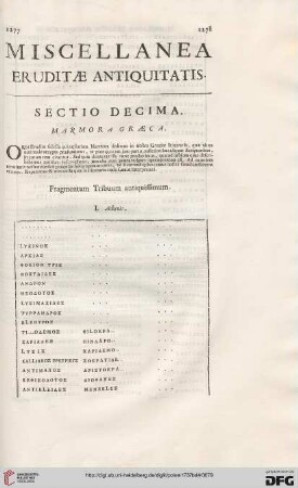 Sectio decima