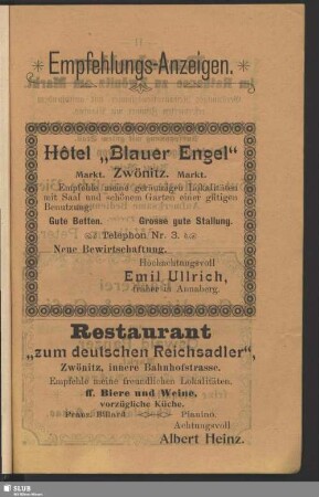 Empfehlungs-Anzeigen