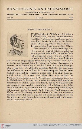 Bode's Rücktritt
