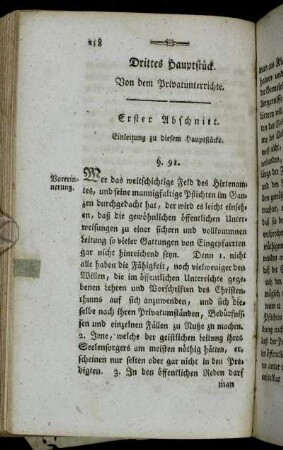 Erster Abschnitt. Einleitung zu diesem Hauptstücke.