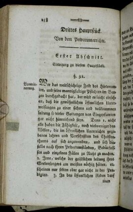 Erster Abschnitt. Einleitung zu diesem Hauptstücke.