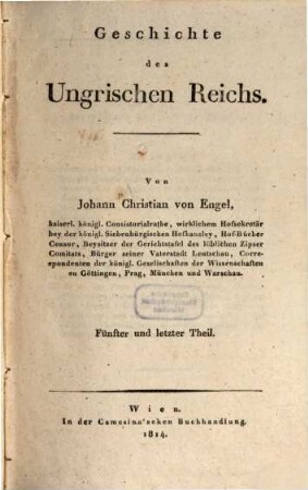 Geschichte des Ungrischen Reichs, 5