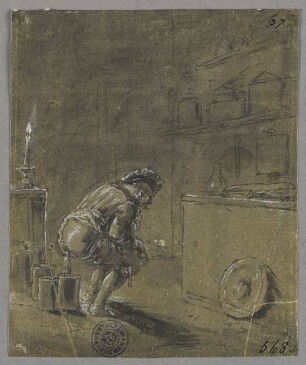 Eulenspiegel gibt dem Apotheker die Abführmittel zurück, aus: "Geschichte des Till Eulenspiegel"