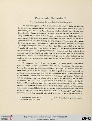 19/20: Pompejanische Bilderstudien, 2 : (zum Grundproblem der pompejanischen Wandmalerei, 3)