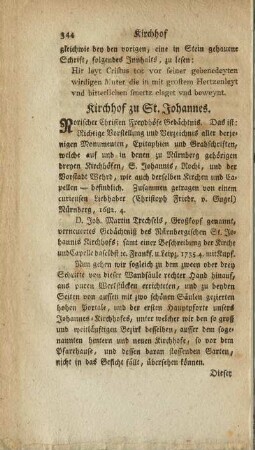 Kirchhof zu St. Johannes.