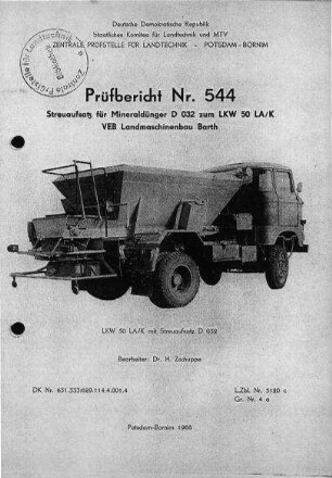 Streuausatz für Mineraldünger D 032 zum LKW 50 LA/K