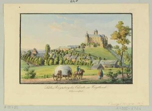 Schloss Voigtsberg (früher Burg Voigtsberg) in Oelsnitz-Voigtsberg im Vogtland, aus südwestlicher Richtung