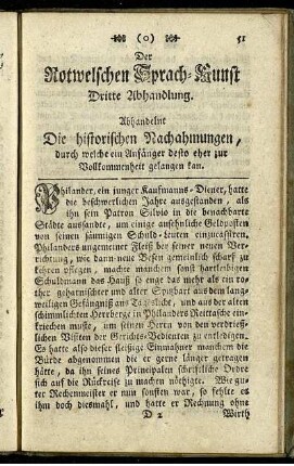 Der Rothwelschen Sprach-Kunst Dritte Abhandlung.