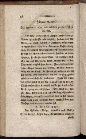 Fünftes Kapitel. Die regulären oder ordentlichen geometrischen Körper.